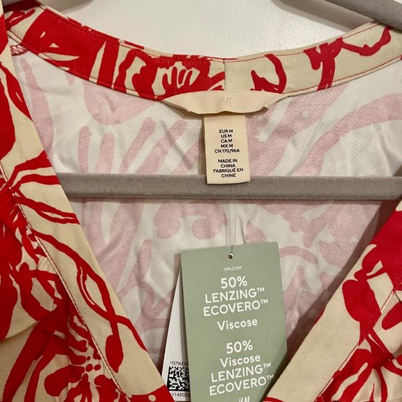 H&M Patterned Tie-detail Dress - Picture 13 of 16